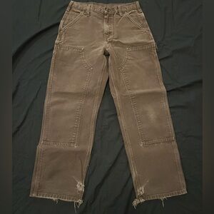 Carhartt Men's Brown Utility Double-Knee Duck Pants Size 30x30